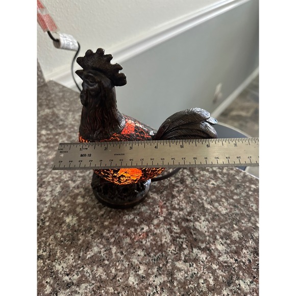 Mosaic Rooster Lamp Bronze Finish Country Farmhouse Accent Lighting‎ Decor EUC - Picture 7 of 7